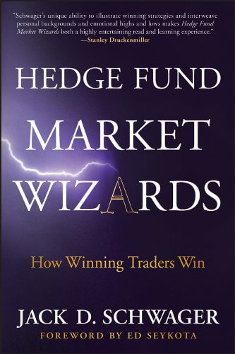 Imagem da capa do livro "Hedge Fund Market Wizards" de Jack D. Schwager. Este é um dos 5 melhores livros de investimento para iniciantes.